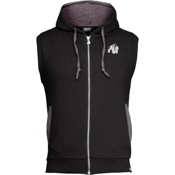 Bluza z kapturem i zamkiem błyskawicznym Gorilla Wear Springfield. Czarne bluzy z kapturem GORILLA WEAR, l, bez wzorów, z materiału, z kapturem. Za 253.65 zł.
