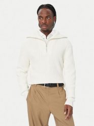 HUGO Sweter 50570250 Kremowy Regular Fit. Białe swetry rozpinane Hugo, m, bez wzorów, z bawełny, bez kołnierzyka, bez ramiączek. Za 699.99 zł.