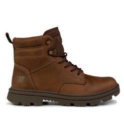 Buty męskie zimowe Caterpillar PRACTITIONER MID. Brązowe buty sportowe casual CATerpillar, na zimę, bez wzorów, bez zapięcia. W wyprzedaży za 399.00 zł.