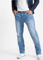Lekkie jeansy regular fit, straight (2 pary). Niebieskie jeansy bonprix, m. Za 249.99 zł.