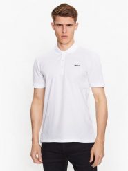 Hugo Polo 50470547 Biały Slim Fit. Białe koszulki polo Hugo, m, bez wzorów, z bawełny, bez kołnierzyka, bez ramiączek. Za 229.99 zł.