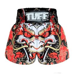 Spodenki treningowe TUFF Red Dragon. Czerwone krótkie spodenki sportowe TUFF, bez wzorów, sportowe. Za 149.00 zł.