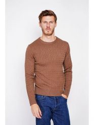 C& Jo Sweter w kolorze jasnobrązowym rozmiar: 44. Brązowe swetry nierozpinane C& Jo, bez wzorów, ze splotem, bez kołnierzyka, bez ramiączek. Za 130.99 zł.