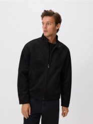 Kurtka z imitacji zamszu - czarny. Czarne kurtki Reserved, l, bez wzorów, bez kaptura. Za 239.99 zł.