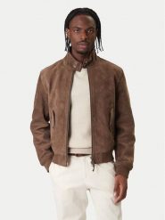 Tommy Hilfiger Kurtka skórzana Harrington MW0MW42976 Brązowy Regular Fit. Brązowe kurtki Tommy Hilfiger, m, bez wzorów, ze skóry, bez kaptura. Za 2,489.00 zł.