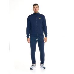 Welcome Back Męski dres ze stójką i zamkiem błyskawicznym na całej długości. Niebieskie komplety dresowe LEONE 1947 APPAREL, l, bez wzorów, z dresówki, bez ramiączek. W wyprzedaży za 273.05 zł.