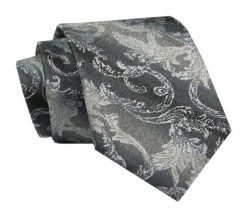 Elegancki, Klasyczny, Męski Krawat -ALTIES - Szarości i Grafit. Szare krawaty i muchy Alties, bez wzorów, z tkaniny. Za 49.00 zł.