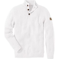 Sweter Slim Fit bonprix biel wełny. Swetry nierozpinane bonprix. Za 109.99 zł.