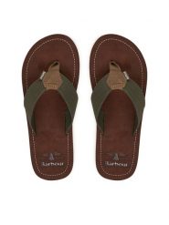 Barbour Japonki MBS0007OL52 Zielony ciemny. Zielone japonki Barbour, bez wzorów, z syntetyku. Za 159.99 zł.