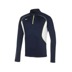 Bluza premium Mizuno JPN warmer. Niebieskie bluzy Mizuno, bez wzorów, bez kaptura. W wyprzedaży za 229.00 zł.