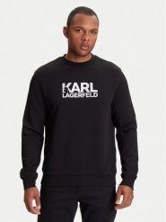 KARL LAGERFELD Bluza 705091 553917 Czarny Regular Fit. Czarne bluzy KARL LAGERFELD, l, bez wzorów, z bawełny, bez kaptura. Za 379.99 zł.