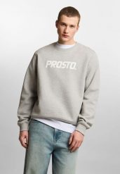 Bluza sportowa męska Prosto Old Logo bez kaptura. Szare bluzy bez kaptura Prosto., na wiosnę, m, z aplikacjami, z bawełny, bez kaptura. Za 234.99 zł.