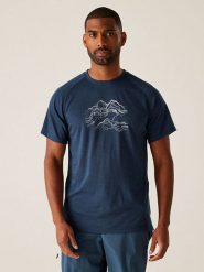 Regatta Koszulka funkcyjna "Escade" w kolorze granatowym rozmiar: S. Niebieskie t-shirty sportowe Regatta, bez wzorów, z materiału, bez ramiączek, outdoorowe. Za 100.99 zł.