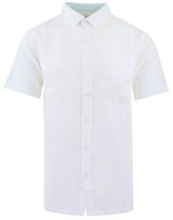 Weekendowa Koszula Męska z Kory Bawełnianej - Brave Soul - Biała. Białe koszule Brave Soul, l, bez wzorów, z bawełny, bez kołnierzyka, bez ramiączek. Za 129.00 zł.