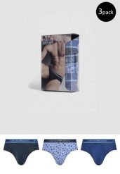 Slipy Mężczyzna EMPORIO ARMANI CONNECTED 3 PACK BRIEF. Niebieskie slipki Emporio Armani Connected, m, bez wzorów, z bawełny. Za 123.00 zł.