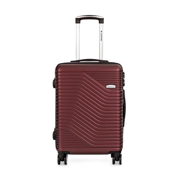Walizka na kółkach Sapphire ST-140 czerwona - duża L DUO. Czerwone walizki Sapphire, bez wzorów, z gumy, duże. W wyprzedaży za 144.80 zł.
