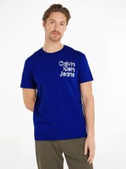 CALVIN KLEIN JEANS Koszulka w kolorze niebieskim rozmiar: L. Niebieskie bezrękawniki Calvin Klein Jeans, l, bez wzorów, z bawełny, bez kołnierzyka, bez ramiączek. Za 119.40 zł.