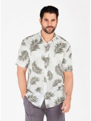 KEY LARGO Koszula "Activity" w kolorze biało-oliwkowym rozmiar: M. Białe koszule Key Largo, m, bez wzorów, bez kołnierzyka, bez ramiączek. Za 65.23 zł.