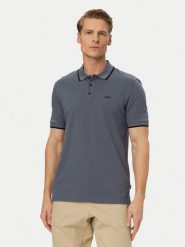 BOSS Polo Parlay 190 50494697 Niebieski Regular Fit. Niebieskie koszulki polo Boss, l, bez wzorów, z bawełny, bez kołnierzyka, bez ramiączek. Za 499.99 zł.