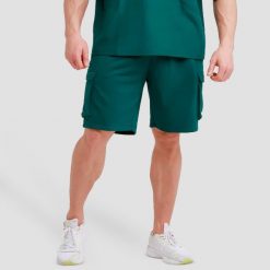 Szorty męskie fitness cargo regular Utility Green. Zielone krótkie spodenki sportowe GYMBEAM, m, bez wzorów, z bawełny. Za 80.90 zł.