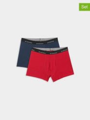4F Bokserki (2 pary) w kolorze czerwono-granatowym rozmiar: XL. Czerwone bokserki 4F, xl, bez wzorów. Za 73.95 zł.