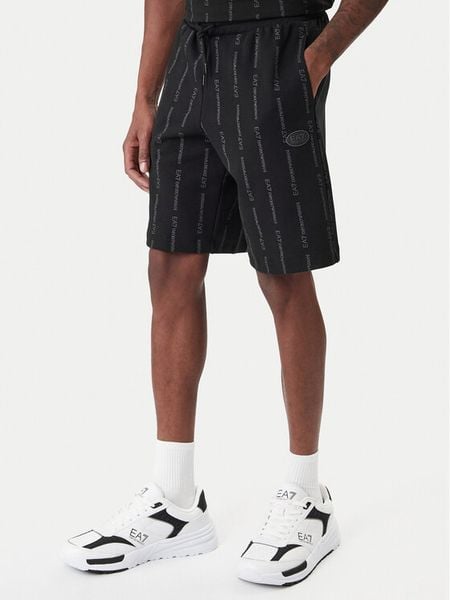 EA7 Emporio Armani Szorty sportowe 7M001393 AF12660 FC039 Czarny Regular Fit. Czarne krótkie spodenki sportowe EA7 Emporio Armani, l, bez wzorów, z bawełny. Za 449.99 zł.