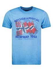 Geographical Norway Koszulka "Japoral" w kolorze niebieskim rozmiar: L. Niebieskie bezrękawniki Geographical Norway, l, bez wzorów, z bawełny, bez kołnierzyka, bez ramiączek. Za 57.06 zł.