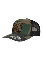 Czapka męska Pitbull Snapback Camo Trucker Blood Dog. Zielone czapki z daszkiem PITBULL, z aplikacjami, z bawełny. Za 119.00 zł.