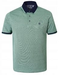 Bawełniana, Męska Koszulka Polo - Pako Jeans - Bladozielony Melanż. Zielone koszulki polo Pako Jeans, l, bez wzorów, z bawełny, bez kołnierzyka, bez ramiączek. Za 129.00 zł.