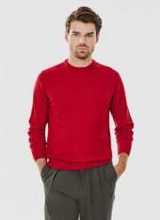 PAKO LORENTE – Czerwony męski sweter. Czerwone swetry nierozpinane Pako Lorente, na jesień, m, bez wzorów, z poliamidu, bez kołnierzyka, bez ramiączek. Za 99.99 zł.