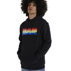 Bluza sportowa męska Ellesse Amora. Czarne bluzy bez kaptura Ellesse, m, bez wzorów, z bawełny, bez kaptura. W wyprzedaży za 144.00 zł.