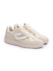LLOYD Skórzane sneakersy w kolorze kremowym rozmiar: 44. Brązowe buty sportowe casual Lloyd, bez wzorów, bez zapięcia. Za 279.95 zł.