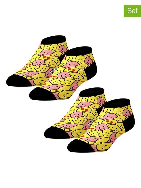 Lucky Socks Skarpety (2 pary) w kolorze żółto-czarnym rozmiar: 41-46. Czarne skarpety Lucky Socks, bez wzorów, prążkowane. Za 39.31 zł.