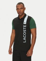 Lacoste Polo DH8940 Czarny Regular Fit. Czarne koszulki polo LACOSTE, m, bez wzorów, z syntetyku, bez kołnierzyka, bez ramiączek. Za 309.99 zł.