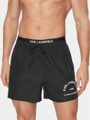 KARL LAGERFELD Szorty kąpielowe A1M46054 Czarny Regular Fit. Czarne kąpielówki KARL LAGERFELD, m, bez wzorów, z syntetyku. Za 269.99 zł.