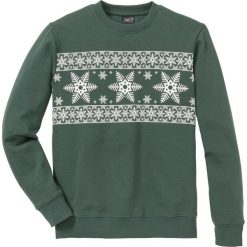 Bluza Regular Fit bonprix zielony wojskowy - biały z nadrukiem. Bluzy marki bonprix. Za 59.99 zł.