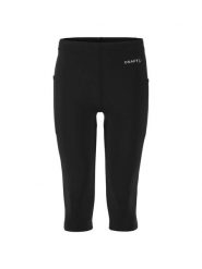 Craft Essence Knickers 3 M — krótkie getry treningowe, dopasowane – Black. Czarne legginsy długie sportowe Craft, l, bez wzorów, z dzianiny, na fitness i siłownię. Za 280.00 zł.