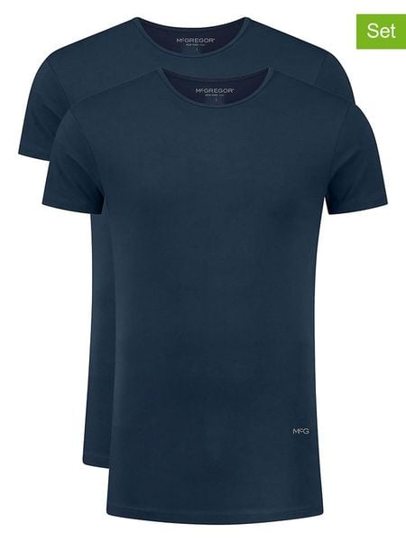 McGregor Koszulki (2 szt.) w kolorze granatowym rozmiar: L. Niebieskie bezrękawniki McGregor, l, bez wzorów, bez kołnierzyka, bez ramiączek. Za 109.52 zł.