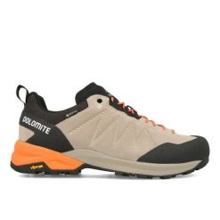 Buty męskie Dolomite CRODAROSSA LEATHER GTX GOAT BEIGE. Brązowe buty trekkingowe Dolomite, bez wzorów, bez zapięcia. Za 859.99 zł.