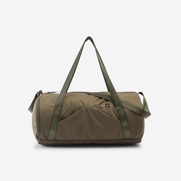 Torba sportowa Decathlon 20 litrów. Brązowe torby na ramię Decathlon, bez wzorów, z materiału, na ramię, bez dodatków. Za 59.99 zł.