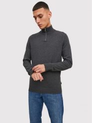Jack&Jones Sweter Emil 12189339 Szary Regular Fit. Szare swetry rozpinane Jack&Jones, m, bez wzorów, z bawełny, bez kołnierzyka, bez ramiączek. Za 89.99 zł.