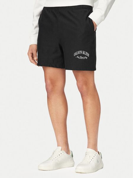 Calvin Klein Jeans Szorty sportowe Terry LV04RF275G Czarny Regular Fit. Czarne krótkie spodenki sportowe Calvin Klein Jeans, m, bez wzorów, z bawełny. Za 220.99 zł.