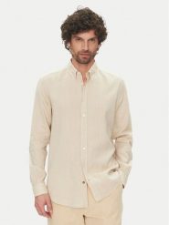 Hechter Paris Koszula 60356 151600 Beżowy Regular Fit. Brązowe koszule Hechter Paris, m, bez wzorów, bez kołnierzyka, bez ramiączek. Za 299.99 zł.