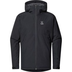 Męska Kurtka Turystyczna Izolowana Lekka Regulowana Husk. Czarne kurtki Haglöfs, m, bez wzorów, bez kaptura. W wyprzedaży za 449.00 zł.