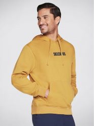 Skechers Bluza Sweats Incognito Hoodie HD6 Złoty Regular Fit. Żółte bluzy Skechers, m, bez wzorów, z bawełny, bez kaptura. Za 99.99 zł.