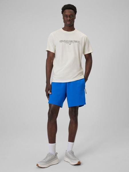 4F Spodenki dresowe męskie - niebieskie M. Niebieskie krótkie spodenki sportowe 4F, m, bez wzorów, z dresówki. Za 129.99 zł.