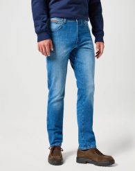 WRANGLER TEXAS SLIM MĘSKIE SPODNIE JEANSOWE JEANSY DŻINSY PRAIRIE BLUE 112356813 W12S017441. Niebieskie jeansy Wrangler, l, z podwyższonym stanem. Za 219.99 zł.