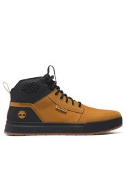 Timberland Trzewiki Maple Grove Sport Mid TB0A2DC22311 Brązowy. Brązowe botki sznurowane Timberland, bez wzorów, z nubiku, bez obcasa, bez zapięcia. Za 679.99 zł.