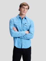 MESKA KOSZULA LEE REGULAR WESTERN SHIRT LAKESIDE WASH 112365766. Koszule Lee, m, bez wzorów, bez kołnierzyka, bez ramiączek. Za 159.99 zł.