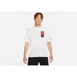 Koszulka sportowa męska Nike Air Jordan Zion Dri-fit. Białe t-shirty sportowe Nike, bez wzorów, z bawełny, bez ramiączek. Za 269.00 zł.